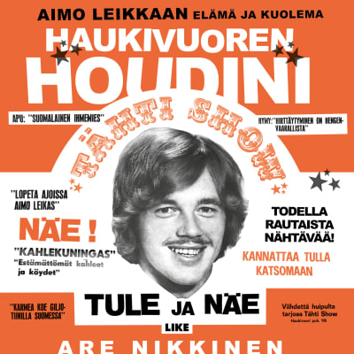 Pärmbild till Are Nikkinens bok "Haukivuoren Houdini".