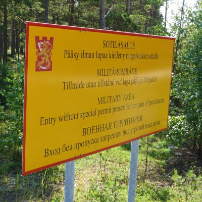 Skylt i Syndalen om förbjudet tillträde.