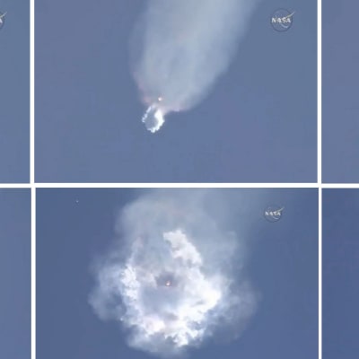 Rymdraketen Falcon 9 exploderar 28.6.2015.