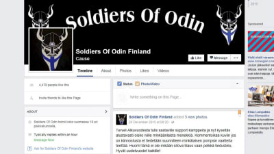 Bildkapning från Soldiers of Odins Facebook-sida, 7.1.2016