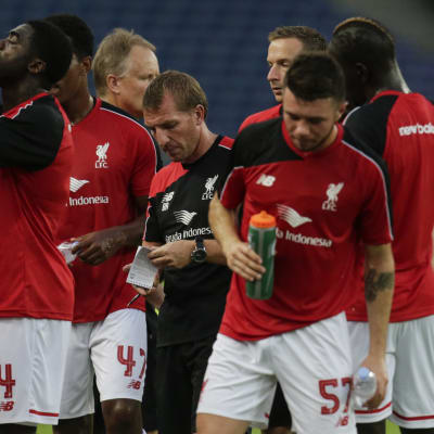 Liverpools träningar med Brendan Rodgers i mitten, juli 2015.