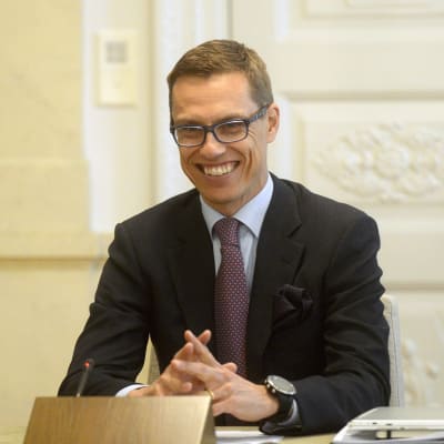 Alexander Stubb vid miniregeringsförhandlingarna den 18 juni 2014.