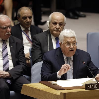 Mahmoud Abbas talar inför FN:s säkerhetsråd.