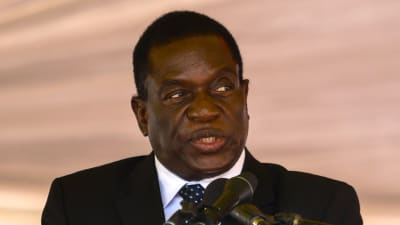 Emmerson Mnangagwa i januari, då han ännu var Zimbabwes vicepresident. 