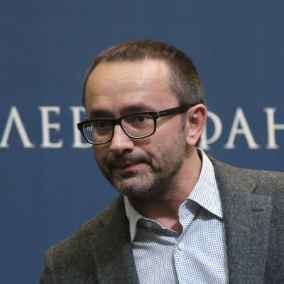 Regissören Andrej Zvjagintsev på en presskonferens i Moskva om sin film Leviatan.