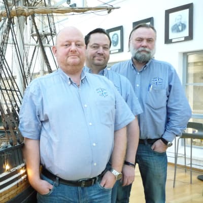 Tony Karlsson, Robert Stolpe och Petteri Niittymäki vid Aboa Mare.