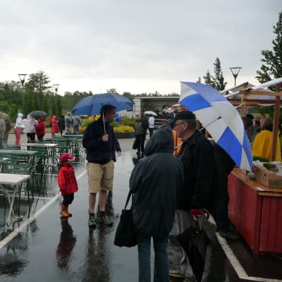 Folk på potatisfestival i Nagu.