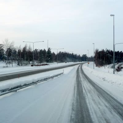 Vinterföre på Vasa motorväg