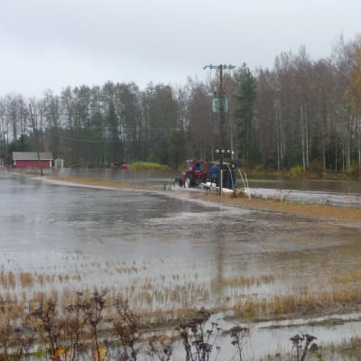 Lappfjärds å svämmar över