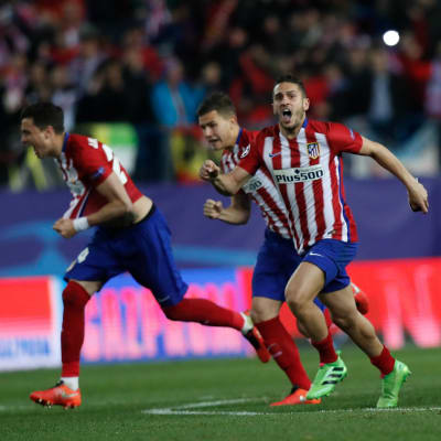 Atlético Madrid jublar efter straffsegern över PSV Eindhoven.