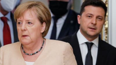 Angela Merkel och Volodymyr Zelenskyj