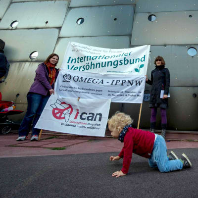 ICAn-aktion i Wien, Österrike i september 2017. 