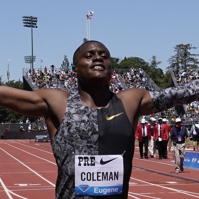 Christian Coleman firar segern i Stanford.