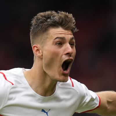 Patrik Schick jublar.