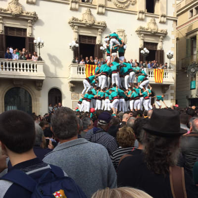 Castell (3de10fm) på Plaça de la Vila i Vilafranca del Penedès