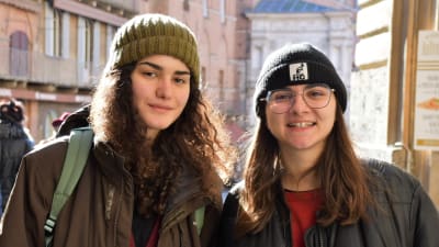 De två studentkamraterna Giulia Pisacane och Rosalia Selvaggi.
