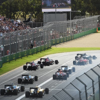 Starten på Australiens F1-GP i Melbourne 2016.
