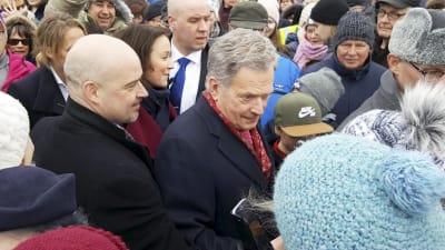 Sauli Niinistö under ett besök i Kuopio 19 mars 2017