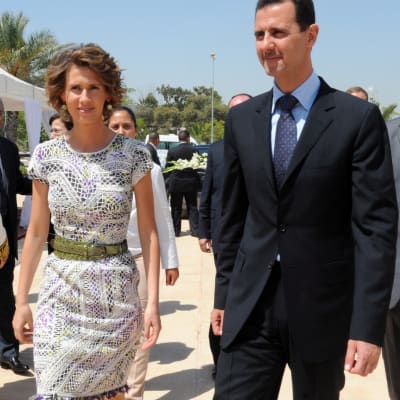 Syriens president Bashar al-Assad och hans fru Asma al-Assad i juli 2010, före kriget började.