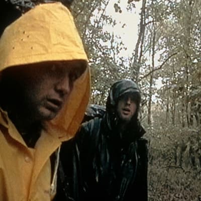Joshua Leonard och Michael Williams i filmen Blair Witch project 1998. 