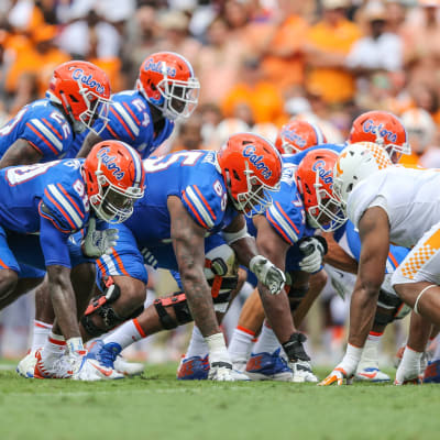 Florida Gators offensiva linje.