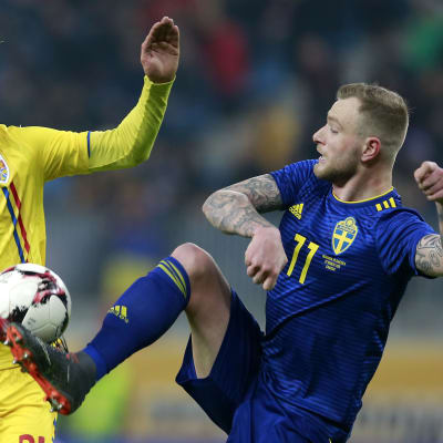 Dragos Grigore och John Guidetti, Rumänien-Sverige.