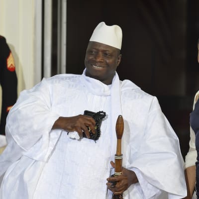 President Yahya Jammeh med sin hustru Zineb Jammeh under ett besök i Vita Huset i augusti 2014