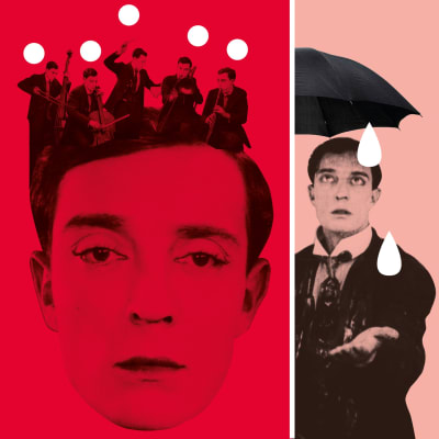 Buster Keaton. Teeman elokuvafestivaalin 2016 visuaalista ilmettä.