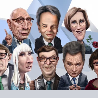 Karikatyr av alla presidentvalskandidater 2018.