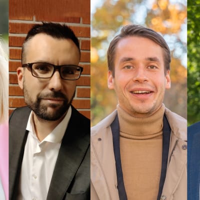 Fyra politker i rad: Anita Westerholm, Johan Kvarnström, Henrik Wickström och Thomas Blomqvist.