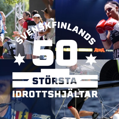 Svenskfinlands 50 största idrottshjältar-bild med Mårten Boström, Marcus Grönholm, Eva Wahlström och Thomas Johanson.