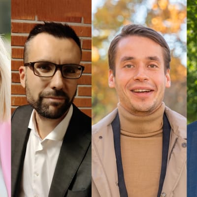 Fyra politker i rad: Anita Westerholm, Johan Kvarnström, Henrik Wickström och Thomas Blomqvist.