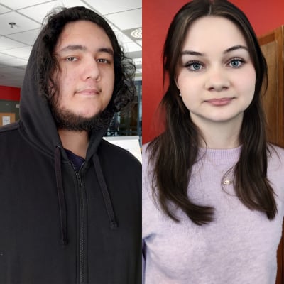 En ung man som heter Niclas Grönqvist och en ung kvinna som heter Emelie Lindberg.