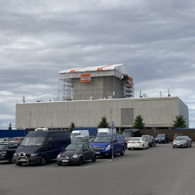 Oulun teatterin remontti elokuussa 2021. 