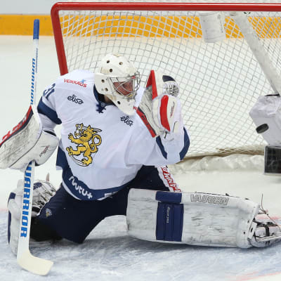 Mikko Koskinen vaktade målet mot Ryssland inför VM.
