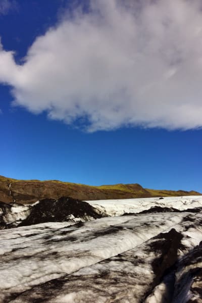 Glaciären Sólheimajökull i Island