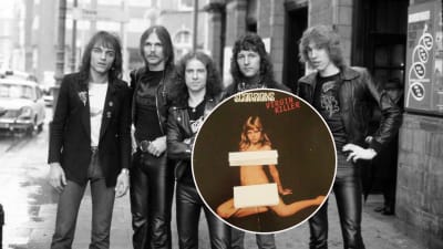 Scorpions 1979 på gata samt Virgoin Killer-omslaget i en boll.