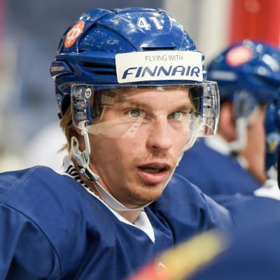 Antti Philström på Finska lejonens öppna träning i Helsingfors.