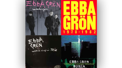 Fyra Ebba Grön samlingsskivor.
