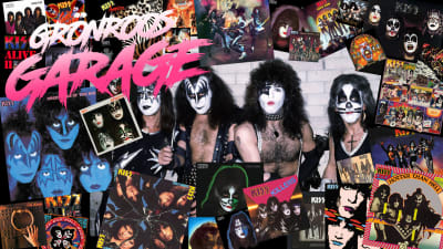 Kollage mede Kiss och alla deras skivor.