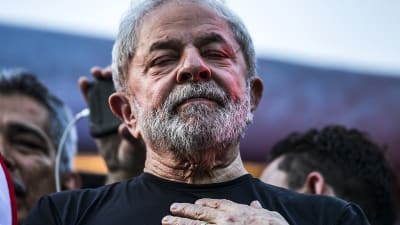 Lula da Silva talade inför tusentals anhängare i São Paulo efter beskedet om domen