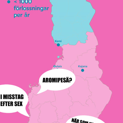 Photoshoppad karta, Finland.