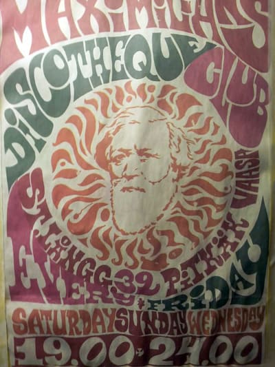 Affisch för Maximilians diskotek.