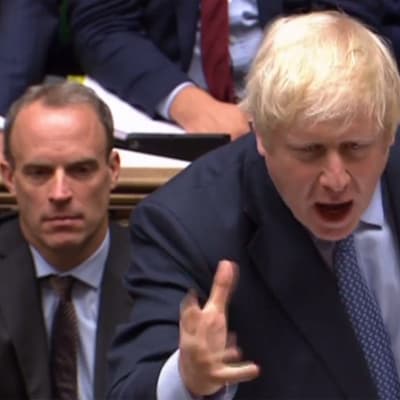 Boris Johnson går till attack mot oppositionen i det brittiska parlamentets underhus