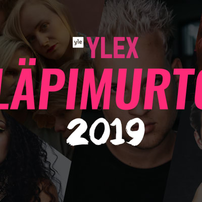 YleX Läpimurto 2019 -tekstin alla Ruusujen, Ettan, Lukas Leonin, Eetun ja Tuure Boeliuksen kuvista koottu kollaasi.