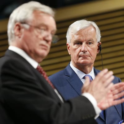 Michel Barnier och David Davis.