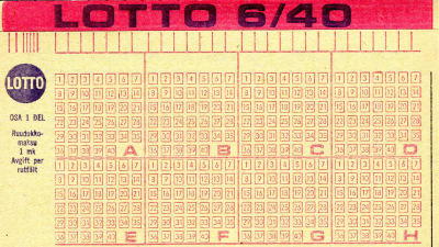 Lottokupong från 1975.