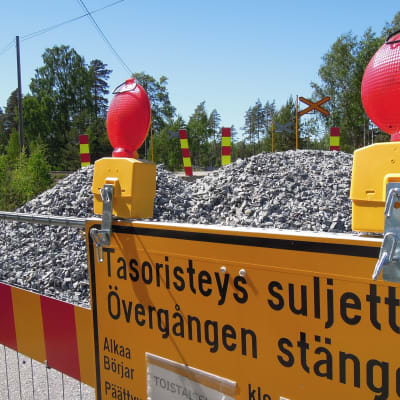 Skogbyn onnettomuustasoristeys Raaseporissa 31.5.2018.