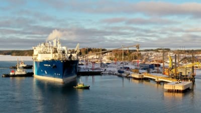 Gasterminalen Exemplar i djuphamnen i Joddböle, Ingå.