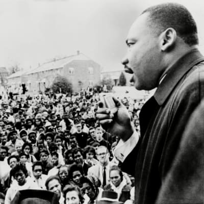Martin Luther King håller sitt berömda tal "I Have a Dream"